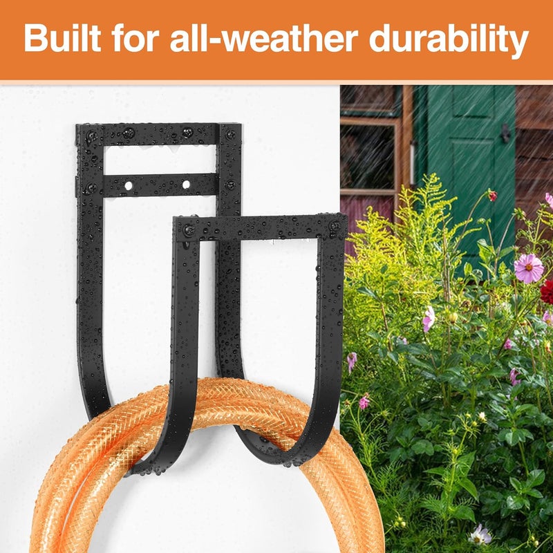 pickpiff Garden Hose Holder Wall Mount - Metal Water Hose Hanger for Outside, Durable Hose Hook for Garden, Garage, or Yard Storage - Image 4
